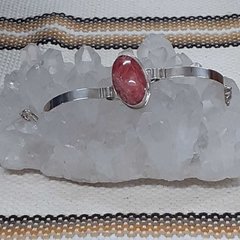 Pulsera con seguro de plata 925 con piedra de rodocrosita