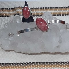 Pulsera con seguro de plata 925 con piedra de rodocrosita en internet