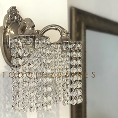 Aplique de pared de 2 luces de bronce cromado con lluvia de caireles - comprar online