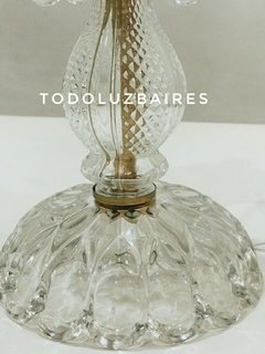Velador de vidrio clasico con base premium detalles dorados de - comprar online