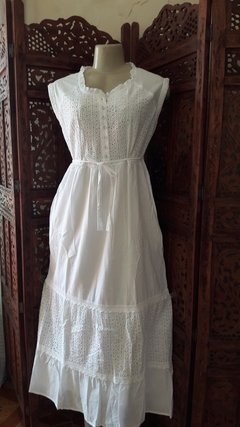 vestido branco laise lese réveillon festa artesanal - comprar online