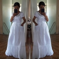 vestido tecido algodão branco laise lese festa artesanal na internet
