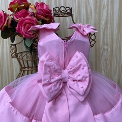 Vestido de festa infantil Linda Rosa -  Mundo Colorido Moda Infantil