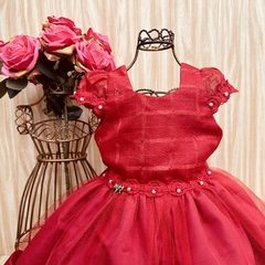 Vestido de festa infantil Emily vermelho -  Mundo Colorido Moda Infantil