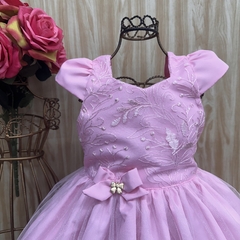 vestido de festa infantil Loise rosa -  Mundo Colorido Moda Infantil