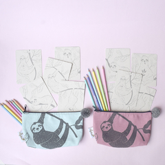 Kit para Colorear Pequeño en Cartuchera Colección Sloth