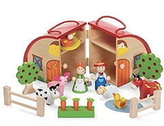 Valija granja de madera (Wooden farm set)