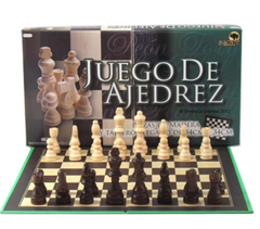 Ajedrez con piezas de madera tablero de 34cmx34xm