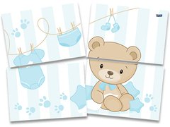 Painel 4 Lâminas Baby Shower Ursinho - comprar online