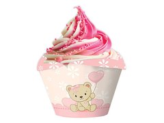 Porta Cupcake Baby Shower Ursinha c/ 8 unids - comprar online