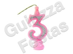 Vela Glitter Rosa unit. - loja online