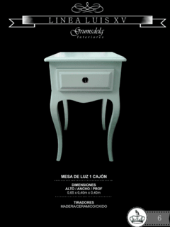 Mesa de luz Luis XV tallada - comprar online