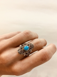 Anillo con Marquesita y Turquesa - comprar online