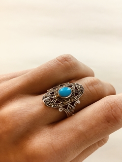 Anillo con Marquesita y Turquesa