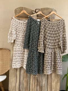Vestido”MALBA” beige oscuro. en internet