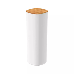 Pote Hermético white e bambu 3 Litros em um fundo branco.