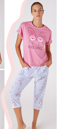 Pijama remera m/c con pescador-Cool Vibes-Promesse (PR10086V22)