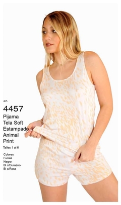 Pijama tela soft estampa animal print musculosa y short-Poema (PO4457)