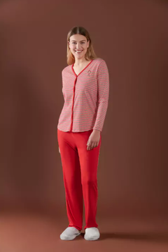 Pijama remera m/l y pantalón recto-Promesse (PR10175I23)