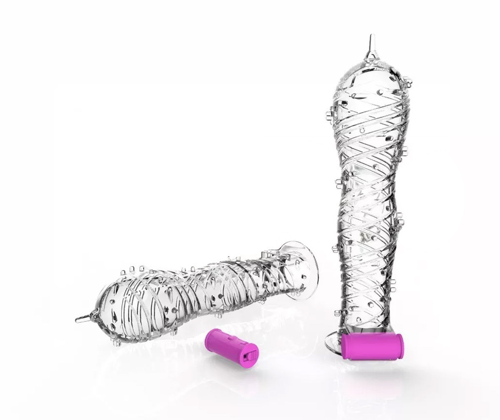 Funda Retardante Engrosador Pene Vibrador Eyaculación Clítoris Textu