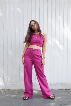 Calça Wide Leg - Fucsia