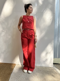 Wide Leg Vermelho Tomate - Malka atelier