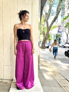 Calça Ana Julia Acetinada Fucsia