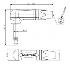 Seetronic Sp2rx Conector Plug Mono Metálico, Angular 90º en internet