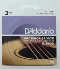 Daddario Ej26 Cuerdas Guitarra Acustica 011-52 (sin Caja) - comprar online