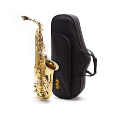 Knight Jbas-200 Saxo Alto Eb Llave De F# Gold Laqueado Estuc