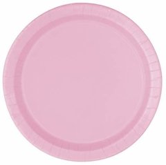 10 prato de papel rosa liso