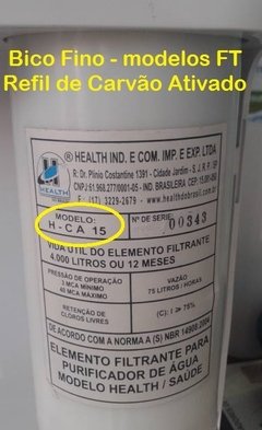 Par de refis originais modelo novo Health do Brasil - aparelhos Série FT - Netfiltros Ltda - água com saúde  (especialista em multimarcas) 