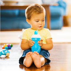 Copo Com Canudo Click Lock Azul - 270ml - Munchkin - FPKids Produtos Infantis | Produtos Para Bebês, Crianças e Mamães