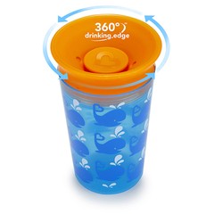 Copo Grande 360 Deco Azul e Laranja Baleia - 266ml - Munchkin - FPKids Produtos Infantis | Produtos Para Bebês, Crianças e Mamães