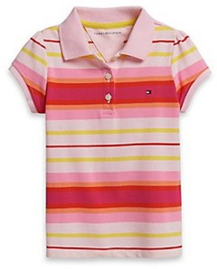 Camiseta Polo de Listras - Rosa - Tommy Hilfiger - comprar online