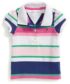 Camiseta Polo Listrada - Branco e Rosa- Tommy Hilfiger - FPKids Produtos Infantis | Produtos Para Bebês, Crianças e Mamães
