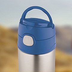 Garrafinha Térmica Funtainer - Azul e Inox - Thermos na internet