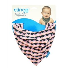 Babador Bandana Impermeável Triângulos Rosa - Clingo - FPKids Produtos Infantis | Produtos Para Bebês, Crianças e Mamães