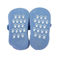 Pantufa Antiderrapante para Bebê com Chocalho Cachorro Azul - Clingo - comprar online