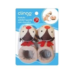 Pantufa Antiderrapante para Bebê com Chocalho Alce - Clingo na internet