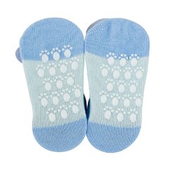 Pantufa Antiderrapante para Bebê com Chocalho Macaquinho Azul - Clingo - comprar online