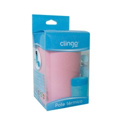 Pote Térmico Premium com Colher Rosa - Clingo - FPKids Produtos Infantis | Produtos Para Bebês, Crianças e Mamães