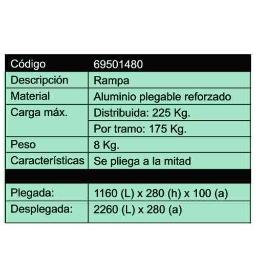 Rampa triple plegable de aluminio