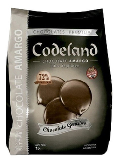 Chocolate Amargo 72 % Codeland SIN TACC x 1 KG