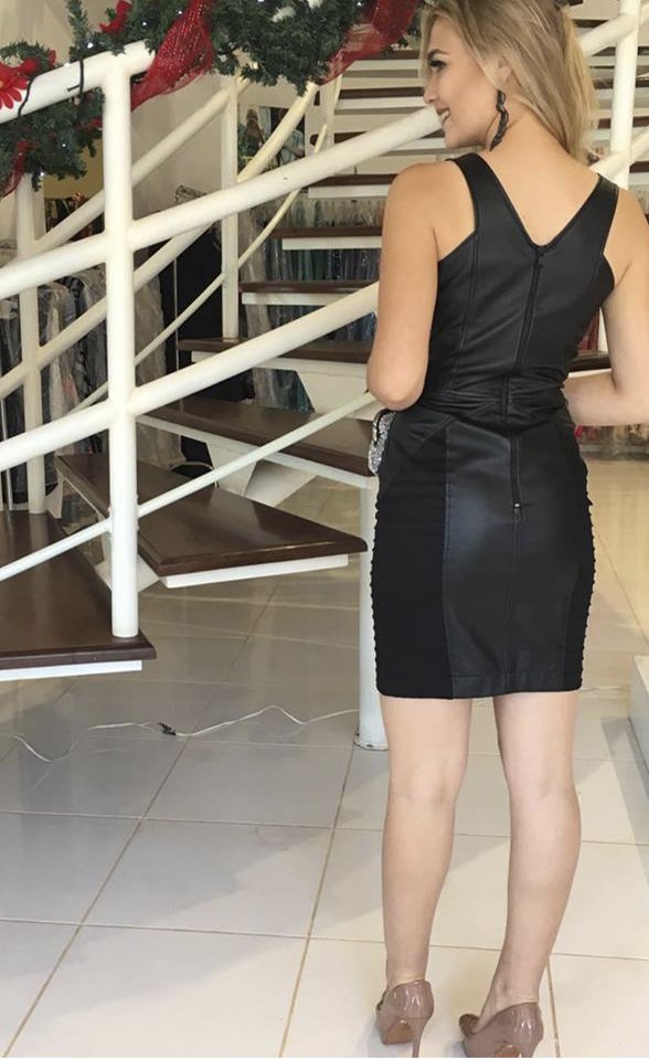 Vestido Preto Calvin Klein Couro na internet