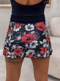 SHORT SAIA FLORAL - PRETO na internet