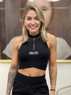 CROPPED COM ZIPER - PRETO - comprar online