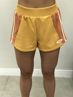 SHORT MOLETOM - LARANJA E BEGE - comprar online