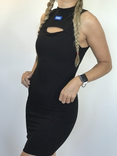 VESTIDO CANELADO - PRETO na internet