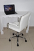 Silla Ecocuero Cromada Office Design Blanca - Torre Fuerte SRL